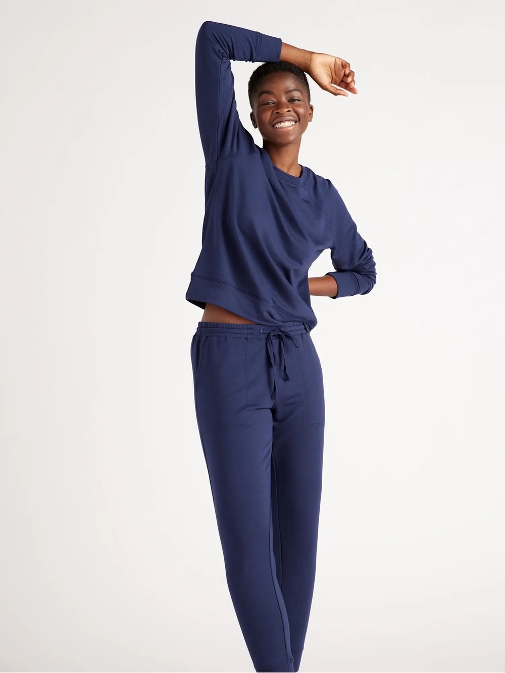 Quince SuperSoft Fleece Crew — Navy